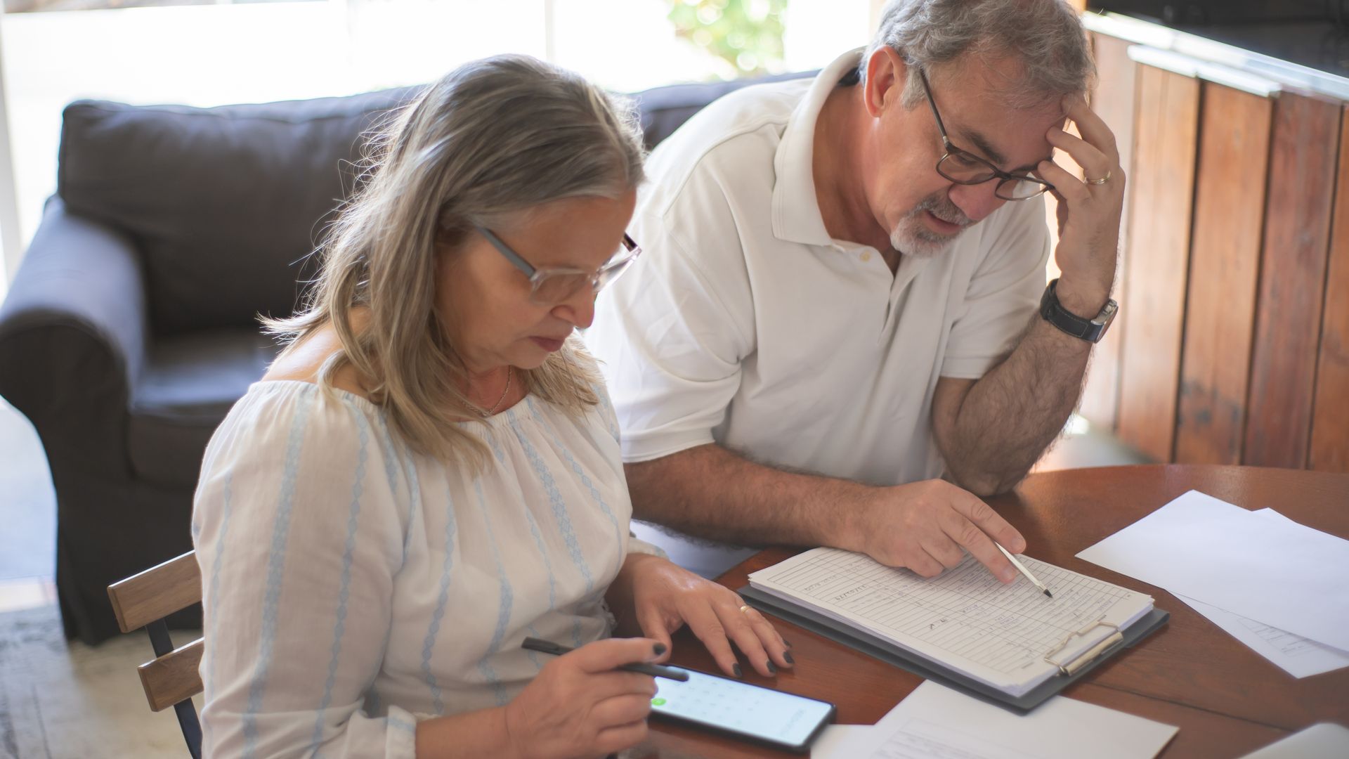 Reviewing finance documents with an advisor